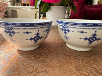 Lot de 2 bols céramique COCEMA de Fès, Maroc, motif "Broderie Bleue"
