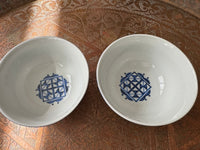 Lot de 2 bols céramique COCEMA de Fès, Maroc, motif "Broderie Bleue"