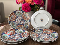 Lot de 6 assiettes à dessert 20 cm porcelaine COCEMA de Fès, Maroc, décor "Taous"