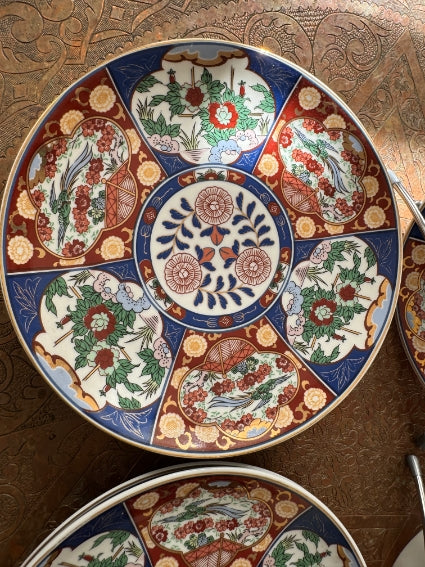 Lot de 6 assiettes à dessert 20 cm porcelaine COCEMA de Fès, Maroc, décor "Taous"