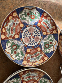 Lot de 6 assiettes à dessert 20 cm porcelaine COCEMA de Fès, Maroc, décor "Taous"