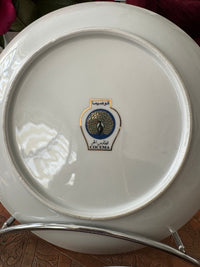 Lot de 6 assiettes à dessert 20 cm porcelaine COCEMA de Fès, Maroc, décor "Taous"