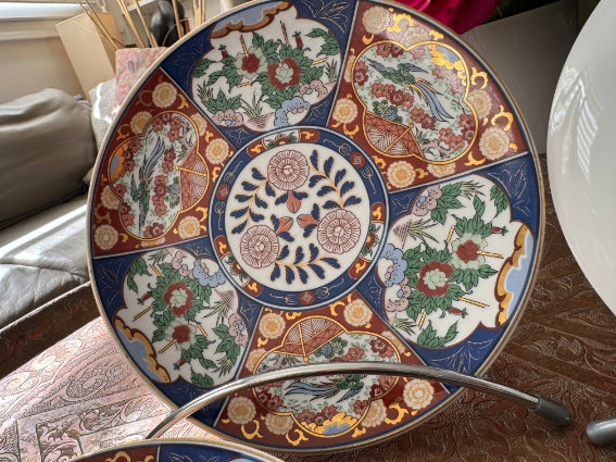 Lot de 6 assiettes à dessert 20 cm porcelaine COCEMA de Fès, Maroc, décor "Taous"