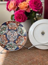 Lot de 2 assiettes à dessert 20 cm porcelaine COCEMA de Fès, Maroc, décor "Taous"