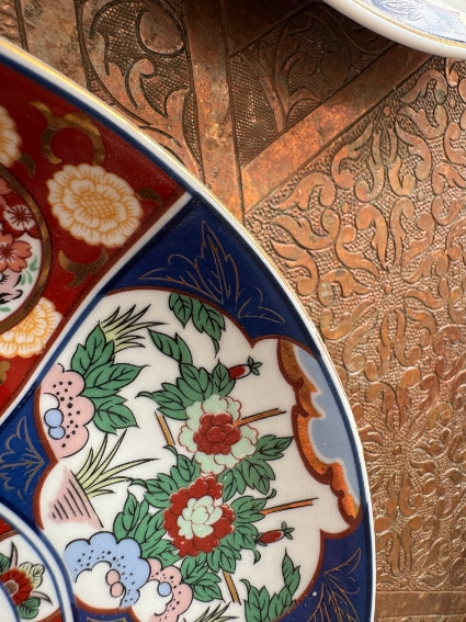 Lot de 2 assiettes à dessert 20 cm porcelaine COCEMA de Fès, Maroc, décor "Taous"