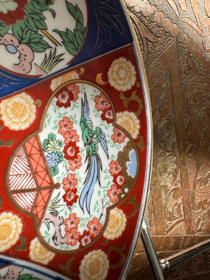 Lot de 2 assiettes à dessert 20 cm porcelaine COCEMA de Fès, Maroc, décor "Taous"