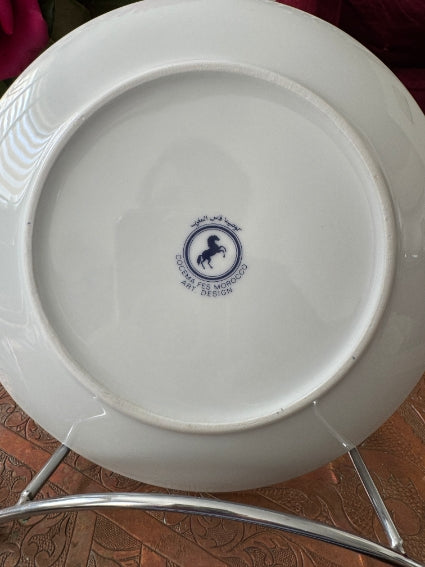 Lot de 6 assiettes 20 cm porcelaine COCEMA de Fès, Maroc