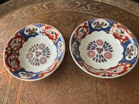 Lot de 2 coupelles en porcelaine COCEMA de Fès, Maroc, décor "Taous" (M1)