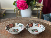 Lot de 2 coupelles en porcelaine COCEMA de Fès, Maroc, décor "Taous" (M2)