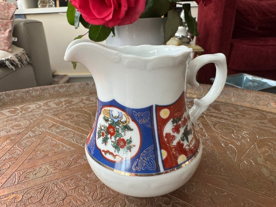 Pot à lait en porcelaine COCEMA de Fès, Maroc, décor "Taous"