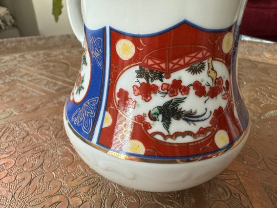 Pot à lait en porcelaine COCEMA de Fès, Maroc, décor "Taous"