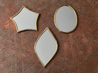 Lot de 3 miroirs en laiton, fabrication artisanale à Marrakech, Maroc