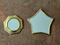 Lot de 2 petits miroirs en laiton, fabrication artisanale à Marrakech