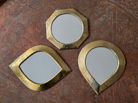 Lot de 3 miroirs en laiton martelé, fabrication artisanale à Marrakech