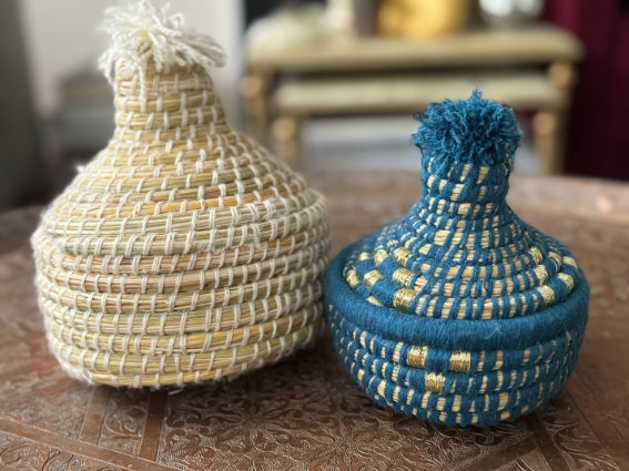 Lot de 2 boîtes berbères fabriquées à la main à Marrakech (lot A et F)