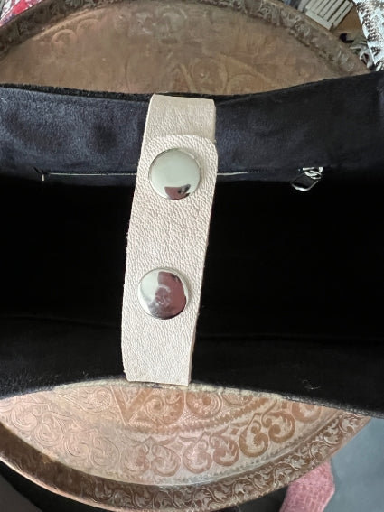 Sac ethnique d'inspiration berbère du Maroc, beige et noir