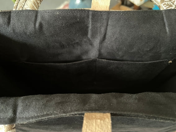 Sac ethnique d'inspiration berbère du Maroc, beige et noir
