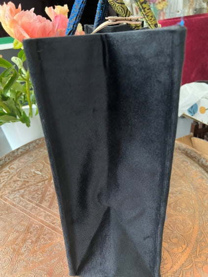 Sac ethnique d'inspiration berbère du Maroc, bleu et vert