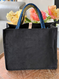 Sac ethnique d'inspiration berbère du Maroc, bleu et vert