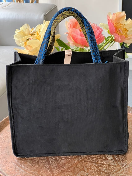 Sac ethnique d'inspiration berbère du Maroc, bleu et vert