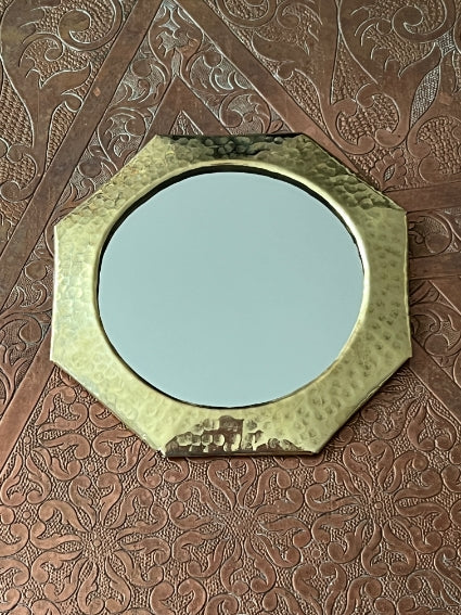 Lot de 3 miroirs en laiton martelé, fabrication artisanale à Marrakech