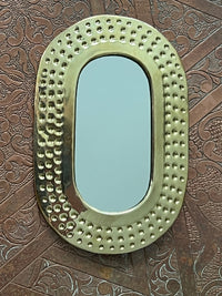 Lot de 3 miroirs en laiton poinçonné, fabrication artisanale à Marrakech