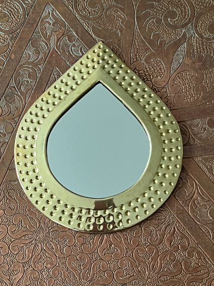Lot de 3 miroirs en laiton poinçonné, fabrication artisanale à Marrakech