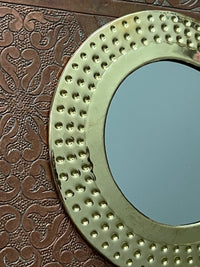 Lot de 3 miroirs en laiton poinçonné, fabrication artisanale à Marrakech