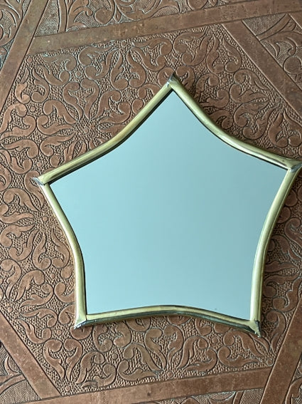 Lot de 2 petits miroirs en laiton, fabrication artisanale à Marrakech