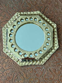 Lot de 3 miroirs en laiton perforé, fabrication artisanale à Marrakech