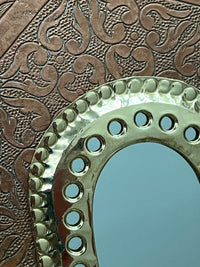 Lot de 3 miroirs en laiton perforé, fabrication artisanale à Marrakech