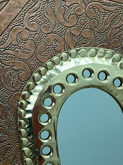 Lot de 3 miroirs en laiton perforé, fabrication artisanale à Marrakech
