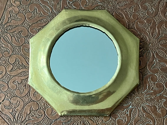 Lot de 2 petits miroirs en laiton, fabrication artisanale à Marrakech
