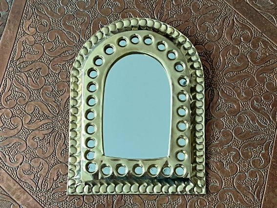 Lot de 3 miroirs en laiton perforé, fabrication artisanale à Marrakech