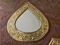 Lot de 3 miroirs en laiton gravé, fabrication artisanale à Marrakech