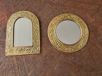 Lot de 2 miroirs en laiton gravé, fabrication artisanale à Marrakech