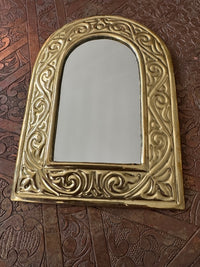 Lot de 2 miroirs en laiton gravé, fabrication artisanale à Marrakech