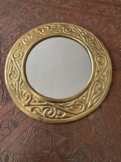Lot de 2 miroirs en laiton gravé, fabrication artisanale à Marrakech