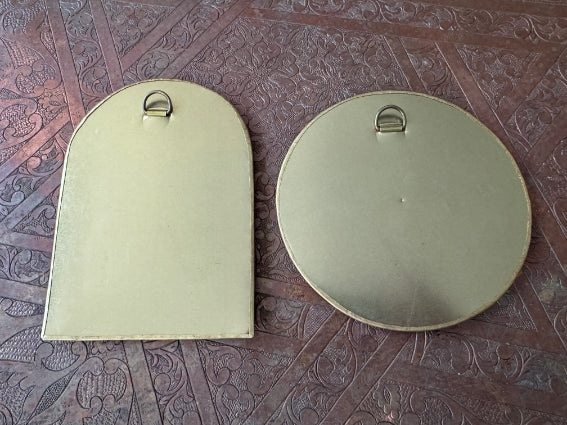 Lot de 2 miroirs en laiton gravé, fabrication artisanale à Marrakech