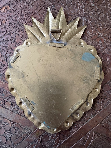 Joli miroir ex-voto en laiton, fabrication artisanale à Marrakech