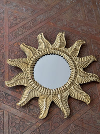 Joli miroir soleil en laiton, fabrication artisanale à Marrakech