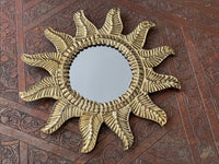 Joli miroir soleil en laiton, fabrication artisanale à Marrakech
