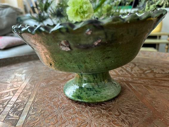 Coupe à fruits Tamegroute, taille moyenne, fabrication artisanale au Maroc