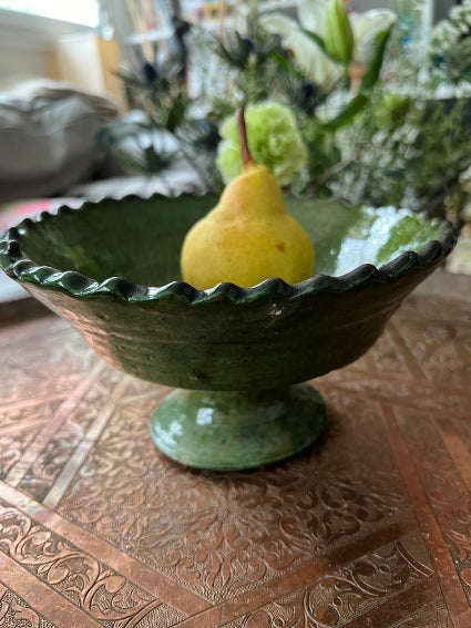 Coupe à fruits Tamegroute, taille moyenne, fabrication artisanale au Maroc