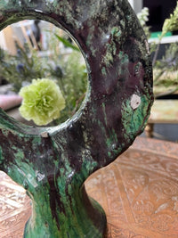 Superbe bougeoir vert de Tamegroute, fabrication artisanale au Maroc