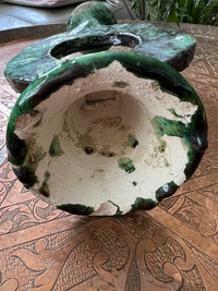 Superbe bougeoir vert de Tamegroute, fabrication artisanale au Maroc