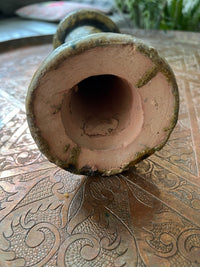 Magnifique bougeoir ocre de Tamegroute, fabrication artisanale au Maroc