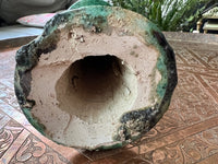 Magnifique bougeoir vert de Tamegroute, fabrication artisanale au Maroc