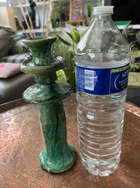 Magnifique bougeoir vert de Tamegroute, fabrication artisanale au Maroc