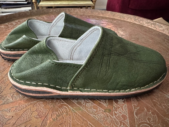Babouches berbères pour homme en cuir, faites à la main au Maroc (Marrakech)